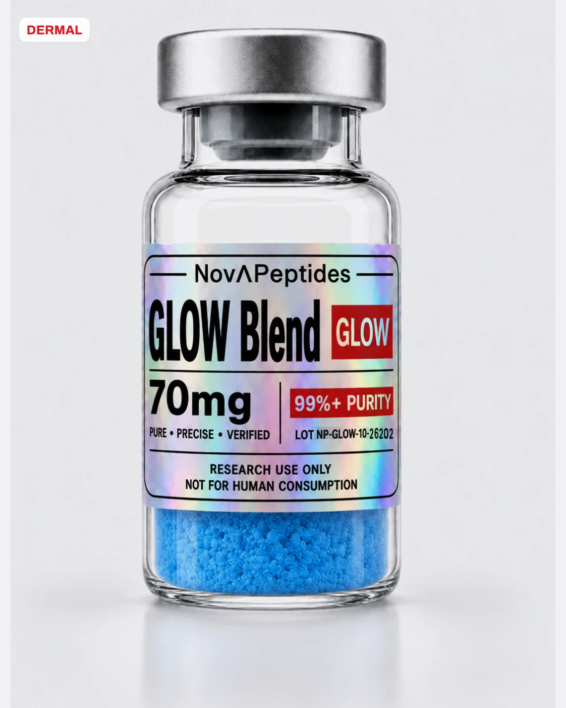 Vial de GLOW Blend 70 mg Nova Peptides